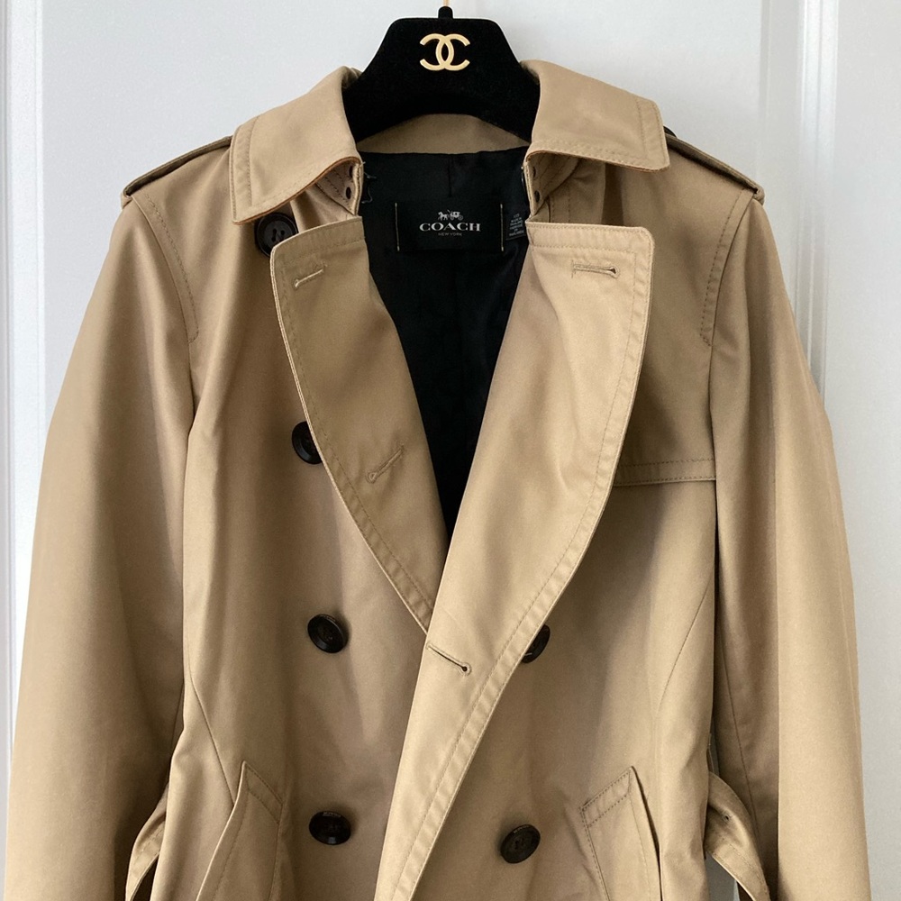 NWOT Coach Trench Coat in Khaki XXS - Picture 3 of 11